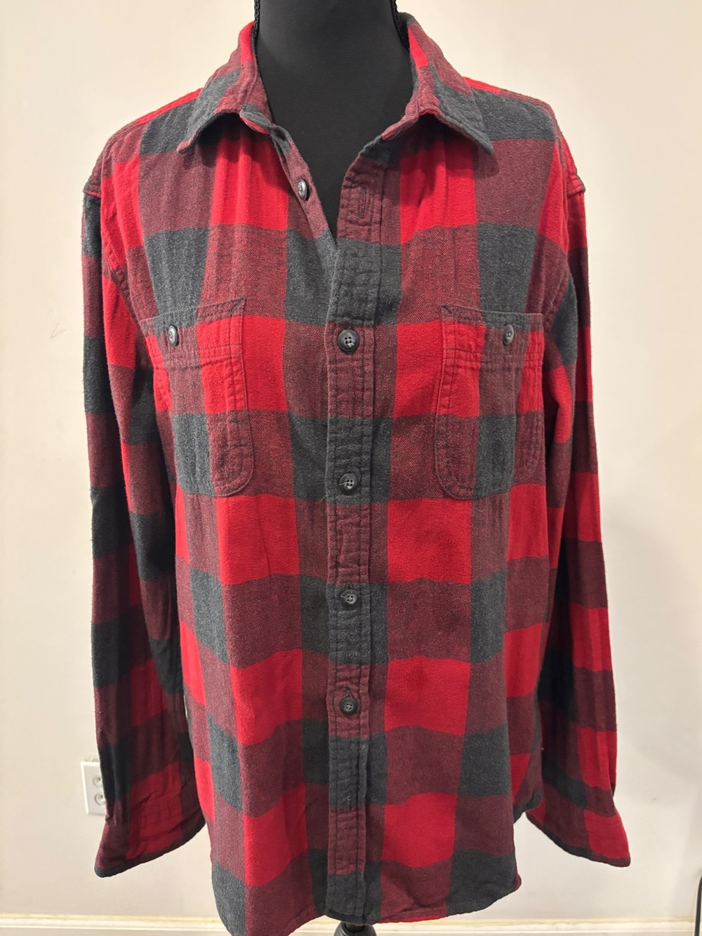 Sonoma Red & Gray Buffalo Plaid Button-Down Shirt